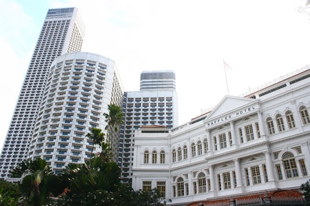 Raffles Hotel and Raffles City, City Singapore Urbanのeditorial素材