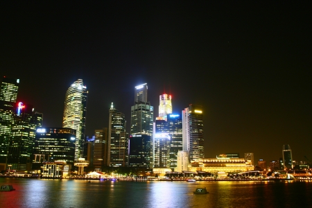  New Central Business District, City Singapore Night Skylineのeditorial素材