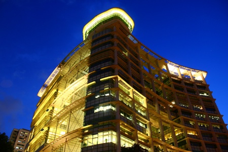 National Library Board Singapore, Central, evening nightのeditorial素材