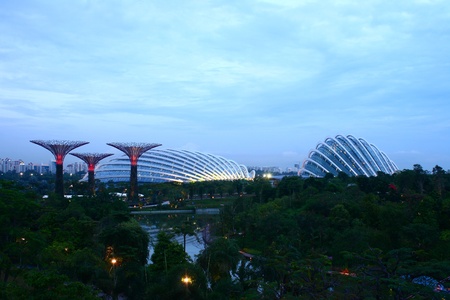 Garden by the Bay, Singapore Evening Cityscapeのeditorial素材