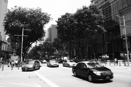 Orchard Road Singapore, Black and white, street photographyのeditorial素材