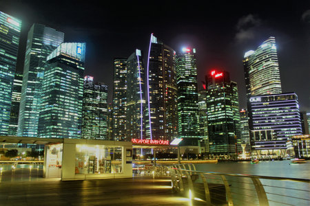 City By Night, Singaporeのeditorial素材