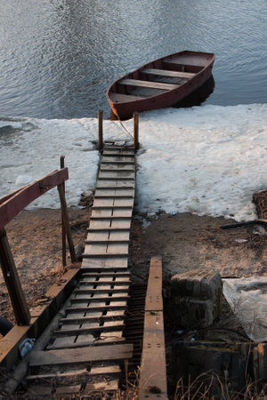 Lonely boatの写真素材