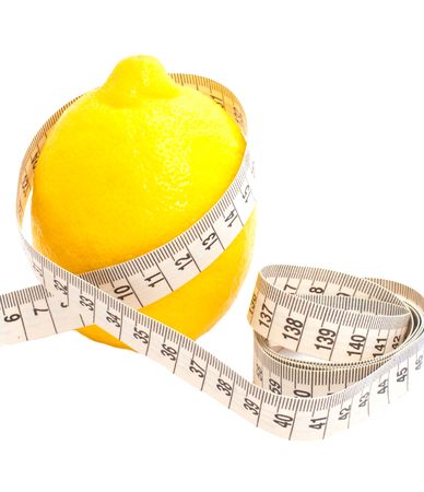  Close-up lemon with rulerの写真素材