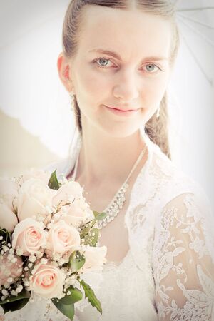 Portrait of pretty brideの写真素材