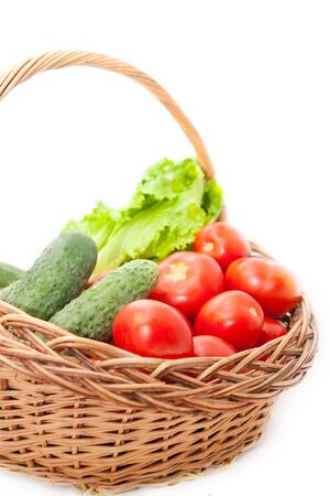vegetables in a basketの写真素材