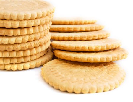 delicious biscuits isolated on a white background