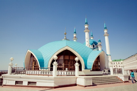 Kul Sharif mosque in Kazan Kremlin, Russia の写真素材
