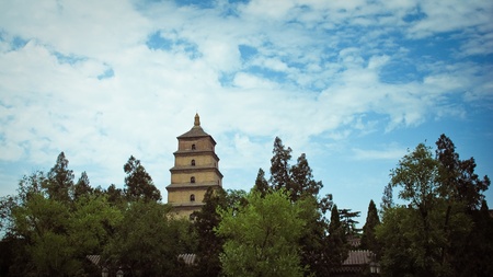 Giant Wild Goose Pagoda - Buddhist pagoda in Xian, China.の写真素材