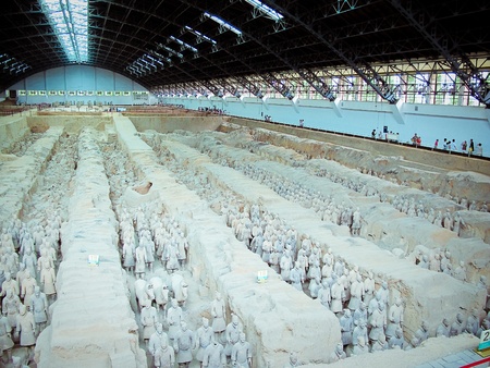 The famous terracotta warriors of XiAn, China のeditorial素材