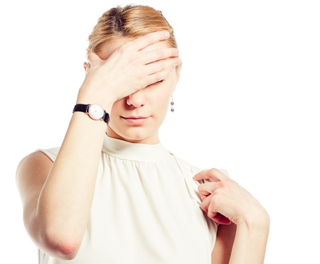 Stressed and freaking out woman 