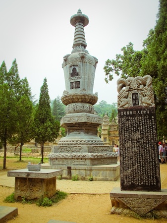 Forest of pagoda in Shaolin Templeのeditorial素材