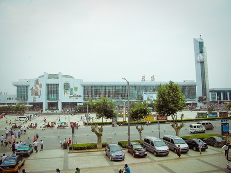 Luoyang town in China, Henan province. Railway stationのeditorial素材