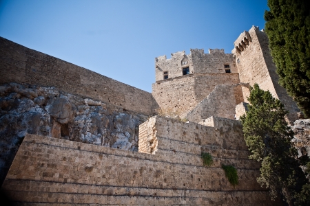 	Ancient temple of Apollo at Lindos, Rhodes island, Greeceの写真素材