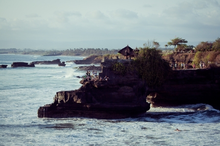 near Tanah Lot Temple on Sea in Bali Island Indonesiaのeditorial素材