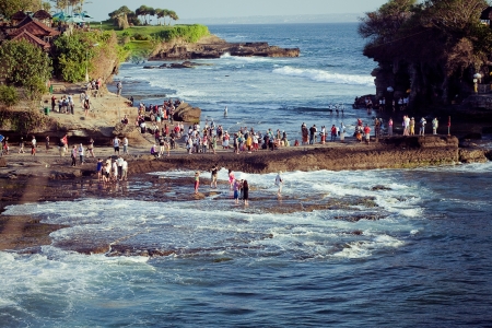 Tanah Lot Temple on Sea in Bali Island Indonesia のeditorial素材