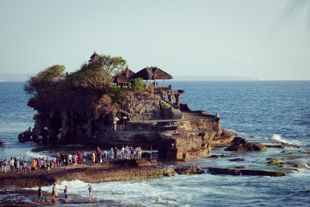 Tanah Lot Temple on Sea in Bali Island Indonesia のeditorial素材