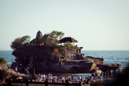 Tanah Lot Temple on Sea in Bali Island Indonesia のeditorial素材