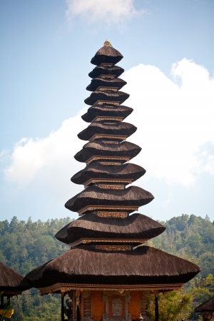 Ulun Danu temple Beratan Lake in Bali Indonesiaの写真素材