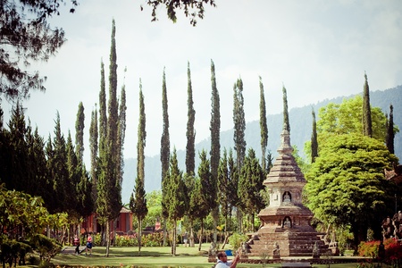 Ulun Danu temple Beratan Lake in Bali Indonesia のeditorial素材