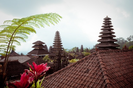 Besakih complex  Pura Penataran Agung , Largest hindu temple of Bali, Indonesiaの写真素材