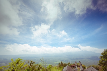 Agung volcano, Bali, Indonesia. View from pura Lempuyangの写真素材