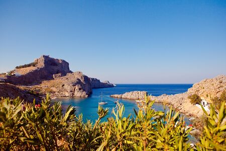 Greek islands - Rhodes, Lindos bayの写真素材