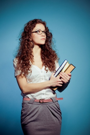 smiling student woman の写真素材
