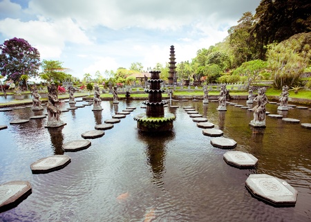 Tirtagangga water palace on Bali island, Indonesiaの写真素材