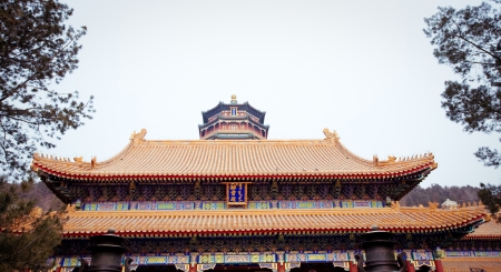 Summer palace in Beijing, China at winterのeditorial素材