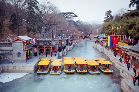 Summer palace in Beijing, China at winterのeditorial素材