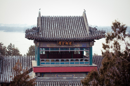 Summer palace in Beijing, China at winterのeditorial素材