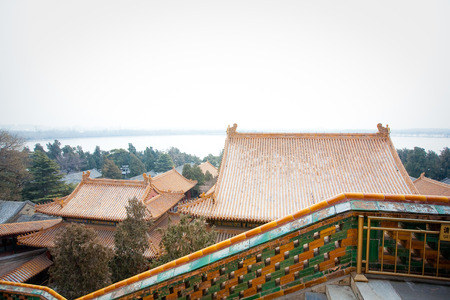 Summer palace in Beijing, China at winterのeditorial素材