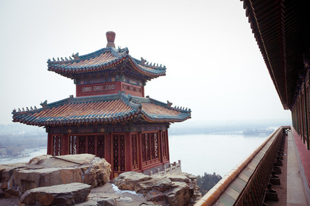 Summer palace in Beijing, China at winterのeditorial素材