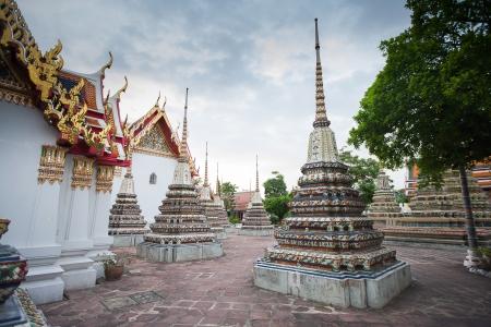 Authentic Thai Architecture in Wat Pho at Bangkok, Thailand