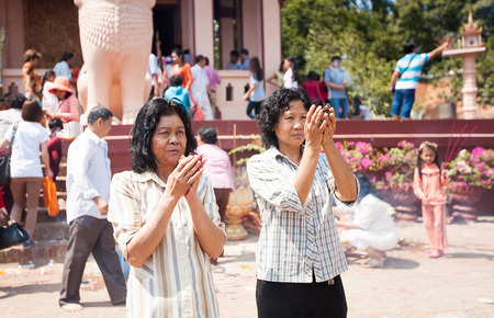 PHNOM PENH, CAMBODIA - 31 JANUARY 2014 People celebrate Chinese New Year on 31 of january 2014, in Phnom Penh, Cambodiaのeditorial素材