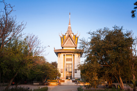 Skull Pagoda at The Killing Fields of Choeung Ek in Phnom Penh, Cambodiaのeditorial素材