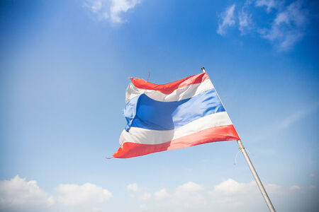 National flag of Thailand on sky background