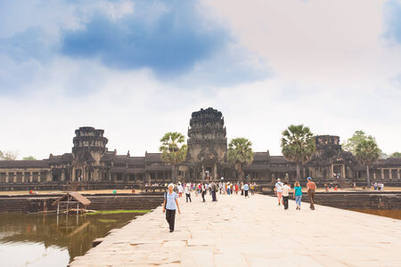Famous Angkor Wat temple complex near Siem Reap, Cambodia.のeditorial素材