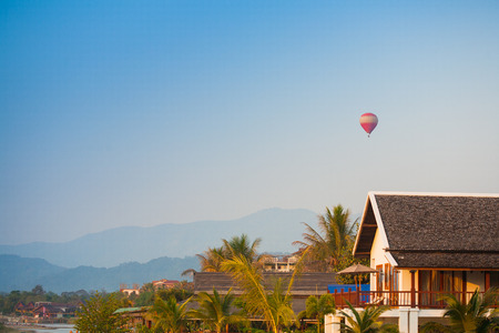 A big house  in Laos, Vang Viengのeditorial素材