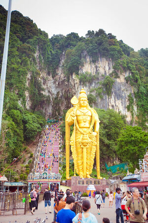 BATU CAVES, MALAYSIA - JAN 18 2014 : Thaipusam at Batu Caves temple, Malaysia on January 18, 2014. Thaipusam is a Hindu festival on the full moon in the Tamil month of Thai.のeditorial素材