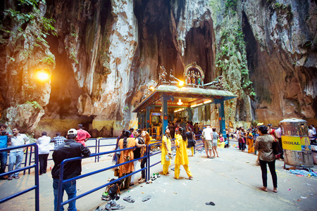 BATU CAVES, MALAYSIA - JAN 18 2014 : Thaipusam at Batu Caves temple, Malaysia on January 18, 2014. Thaipusam is a Hindu festival on the full moon in the Tamil month of Thai.のeditorial素材