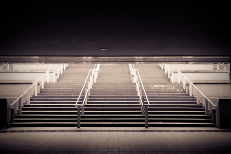 Modern stairs leading to an office buildingの写真素材