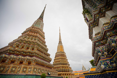 Authentic Thai Architecture in Wat Pho at Bangkok, Thailand