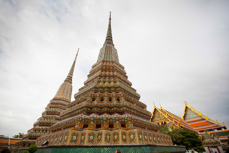 Authentic Thai Architecture in Wat Pho at Bangkok, Thailand