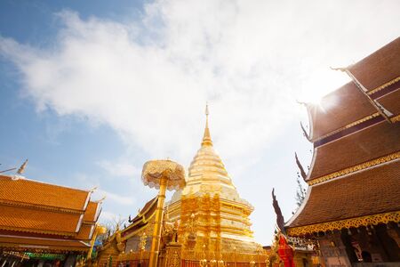 Wat Phra That Doi Suthep is a major tourist destination of Chiang Mai, Thailandの写真素材