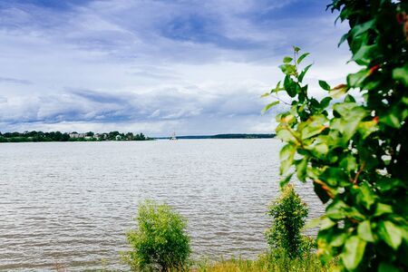 The flooded bell tower of St. Nicholas Cathedral. Russia. Kalyazin.の写真素材