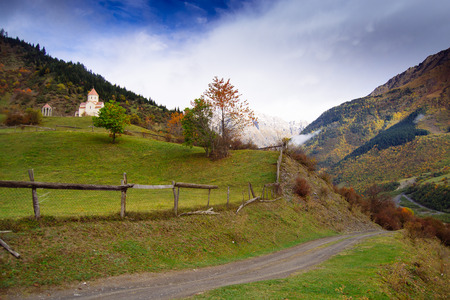 Beautiful landscapes with high mountains of Georgia, Europe. Caucasus mountains