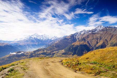 Beautiful landscapes with high mountains of Georgia, Europe. Caucasus mountainsの写真素材