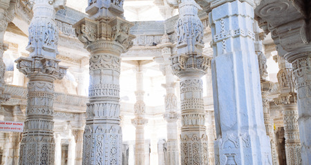 Interior of Ranakpur Jain  Temple in Rajasthan, India